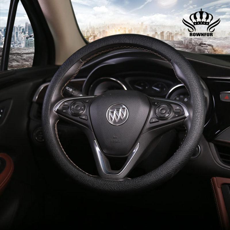 Автомобильные аксессуары, универсальный чехол на руль с иглами для Opel, BMW, Benz, Hyundai, Kia, Ford, VW, Skoda, черная кожаная красная сумка
