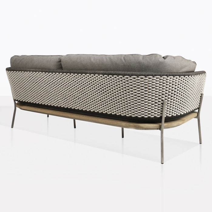 Hot sale comfortable outdoor furniture hand woven rope garden furniture two tone weave sofa