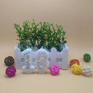 2025 Macaron bọt số nến-trẻ em đáng yêu bánh sinh nhật toppers quyến rũ chèn trang trí cho instagram-xứng đáng bên - Product Image 3