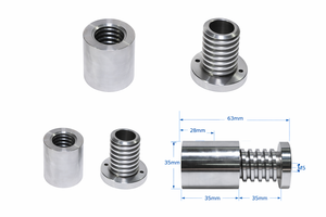 Tornillo de Rosca Trapezoidal de Acero Inoxidable CNC de Lucan Techno, Mecanizado Industrial, Pulido, con Tuerca de Husillo - Product Image 3