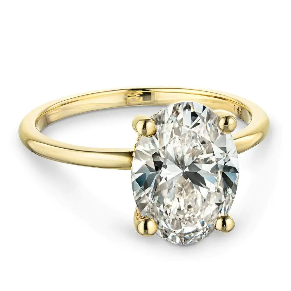 Custom Design IGI Certified Women 14k 18k Yellow Gold Engagement Ring1ct 2ct 3 Carat Pear Cut GIA Lab Grown Diamond Rings