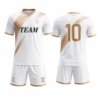 Ensemble de maillots de football personnalisés en tissu métallisé, uniforme de football par sublimation, fabricant OEM, vêtements d'équipe haut de gamme