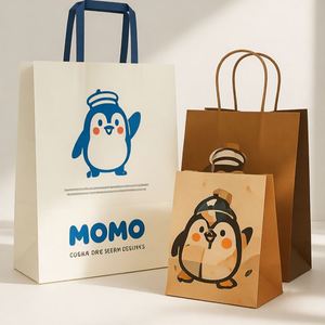 Bolsas de Papel Impresas Personalizadas para Vino y Bebidas, Bolsas de Papel Kraft Ecológicas Marrones y Negras para Envasado de Alimentos y Bebidas - Product Image 4