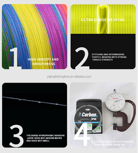 Dây câu X4 CarbonCore PE 30m 50m Lõi bên trong bằng carbon-fluorine mật độ cao có độ bền cao Thiết kế chìm nhanh cho dây bện - Product Image 4