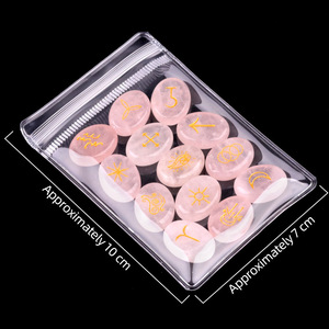 Cappucci per Perle in Cristallo <span class=keywords><strong>Rosa</strong></span>, Ametista, <span class=keywords><strong>Agata</strong></span> Naturale, Pietre Semipreziose, Occhio di Tigre e Pezzi Intagliati con Rune della Strega - Product Image 2