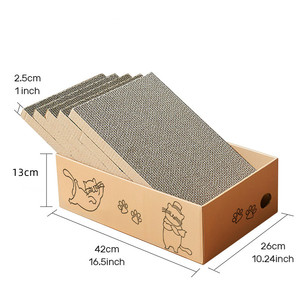 6 in 1 Tempat Tidur Penggaruk Kucing Motif Lucu Kustom dari Kertas Bergelombang, Penggaruk Kucing dari Karton, Mainan Interaktif Penggaruk Kucing - Product Image 3