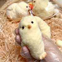 Jouet Squishy Poussin en Silicone en Gros, Jouet Sensoriel Anti-Stress Floqué en Forme de Petit Poulet à Presser pour Enfants