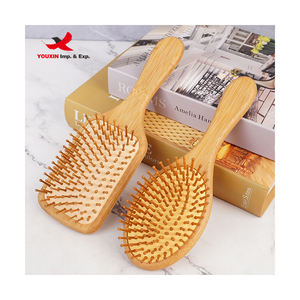 Peigne démêlant en bambou naturel avec coussin d'air et masseur capillaire, personnalisable avec logo, pour l'application d'huile, approvisionnement mixte à bas prix, direct fabricant - Product Image 4