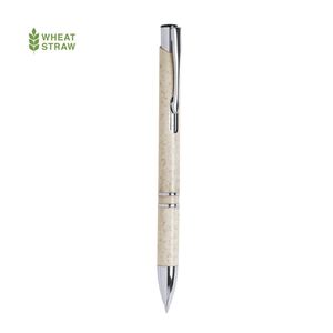 Stylo bille promotionnel classique en plastique et paille de blé, design élégant bicolore, idéal pour le bureau et le travail quotidien – Prix direct usine - Product Image 1