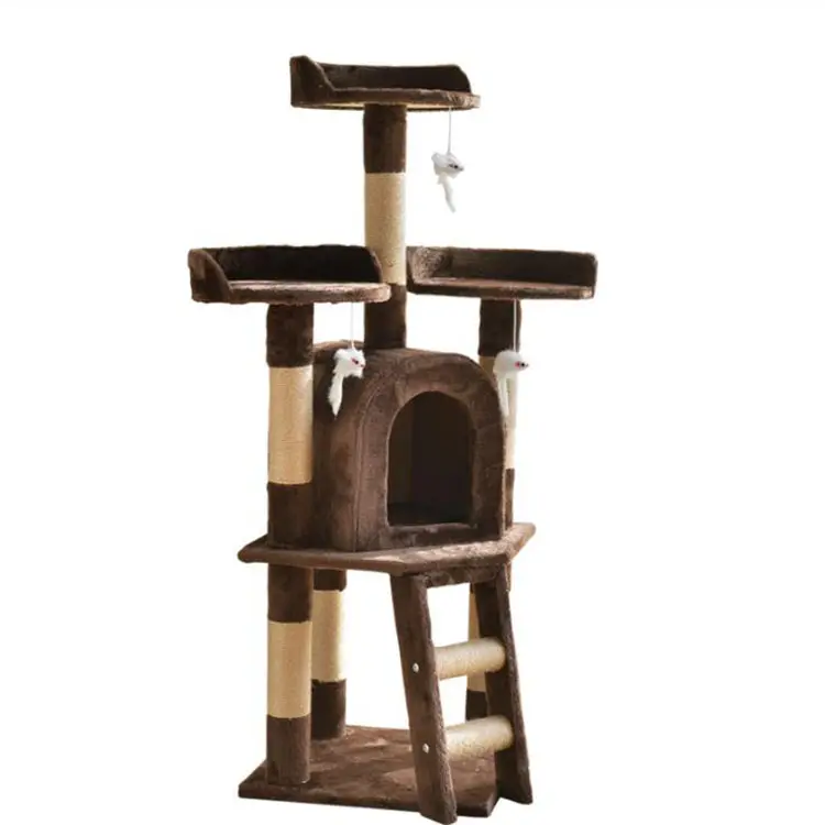 คุณภาพสูงเฟอร์นิเจอร์ไม้Cat Scratchingโพสต์Cat Tree House