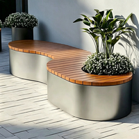 B72 Banc d'attente commercial robuste avec pot de fleurs intégré pour centre commercial, hall d'hôtel et hall d'affaires bancaire
