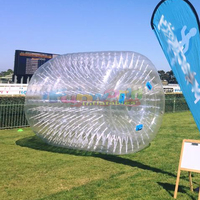 Ballon aquatique gonflable commercial Zorb Roller pour enfants, en vinyle, capacité 1-2 personnes, garantie 1 an, 1 pièce, pour usage domestique