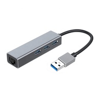 Venta al por mayor de fábrica 2 en 1 USB3.0/USB C a USB3.0 + adaptador Ethernet RJ45 a USB C/tipo C tarjeta de red Gigabit Hub USB