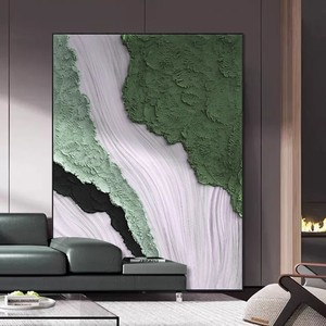 Hand Painted Oil Canvas Abstract Wall Art <b>Large</b> Size 3D Texture Modern Living Room Entryway Decor Dark Gray <b>Frame</b> Rectangle - Product Image 2