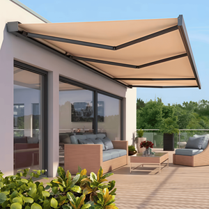 Auvent rétractable motorisé imperméable <span class=keywords><strong>pour</strong></span> terrasse extérieure, cassette intégrale en tissu, auvents électriques de haute qualité avec <span class=keywords><strong>kit</strong></span> d'<span class=keywords><strong>éclairage</strong></span> <span class=keywords><strong>LED</strong></span> - Product Image 2