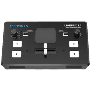 FEELWORLD Pro L1 V1 Pengalih Mixer Video, Multi-format 4 X Input HDMI Produksi Multi Kamera USB 3.0 Siaran Langsung Youtube