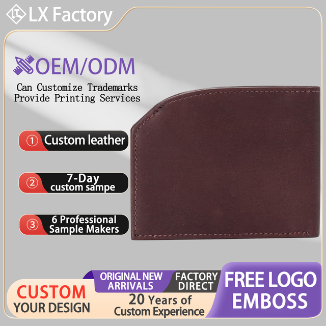 Factory Custom Business Genuine Leather RFID Wallet Men Slim Smooth Leather ID Credit Card Holder Open Closure Short Length