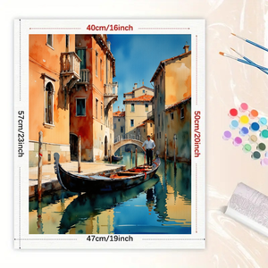 <span class=keywords><strong>Stampa</strong></span> Acrilica Gondola di <span class=keywords><strong>Venezia</strong></span> 16x20 Pollici su Tela Senza Cornice per Adulti - Decorazione Fai-da-te Canale Veneziano Gondoliera Modello Friday 4050-Nr - Product Image 2