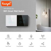 Tuya Smart EU 4CH WiFi Smart Touch Wall Light Switch AC100-240V EU Standard Touch Switch 4 Gang Switch QD Smart-WT-E4