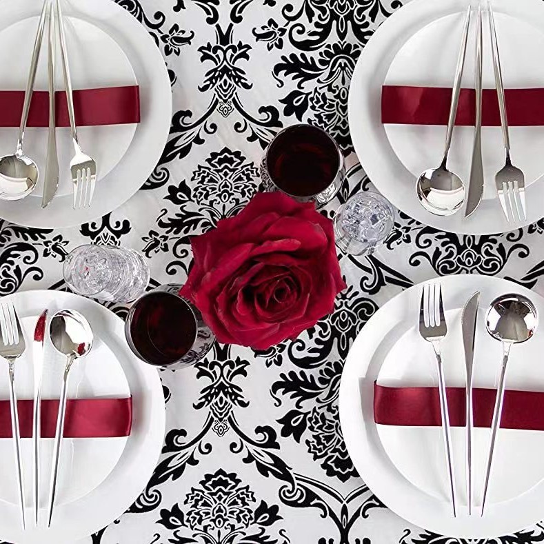 Travel Outdoor Party Flatware Elegant Modern Gold Silver Disposable Cutlery, Knife Fork Spoon Silverware Set · image 3