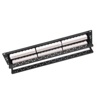Pabrik OEM 24 48 port panel patch 19 inci logam matte UTP FTP rj45 Cat6 Cat5e panel patch kosong