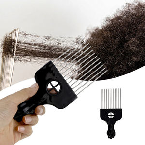 Peignes à <span class=keywords><strong>cheveux</strong></span> en métal pour <span class=keywords><strong>cheveux</strong></span> <span class=keywords><strong>bouclés</strong></span>, peigne afro en plastique pour femmes/hommes, coiffure, coiffage des <span class=keywords><strong>cheveux</strong></span> - Product Image 4