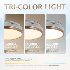 Quạt trần đèn LED hiện đại AIER 42 inch, 3 chế độ màu sắc, tốc độ gió điều chỉnh được, có điều khiển từ xa, thích hợp cho phòng ngủ, nhà ở, phòng khách - Product Image 3