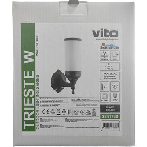 Lámpara de Pared Exterior 1xE27 IP44 95x160x280mm Acabado Negro Mate Iluminación Exterior - Product Image 2