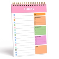Carnet à spirale quotidien transfrontalier English TODAY, style simple Ins, planificateur de gestion du temps et d'autodiscipline, bloc-notes, cadeau