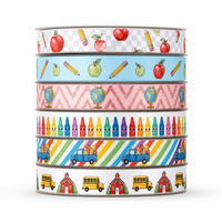 Ruban thème rentrée scolaire 25 mm pour cadeaux d'enseignants, décoration d'événements scolaires, nœuds pour cheveux DIY, papeterie et loisirs créatifs pour étudiants