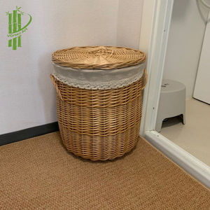 Rustic Farmhouse Style Willow Storage <b>Bin</b> with Removable Cotton Lining – Eco-friendly Bathroom Organizer Hot Selling 2026 - Product Image 4