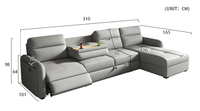 Canapé d'angle italien haut de gamme moderne en tissu personnalisé, multifonctionnel, ergonomique, écologique, avec rangement et fonction inclinable, pliable