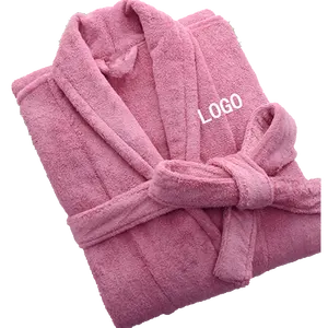 Luxury Hotel SPA Custom White Unisex Cotton Terry Bathrobe 100% Cotton Women Man Bath Robes