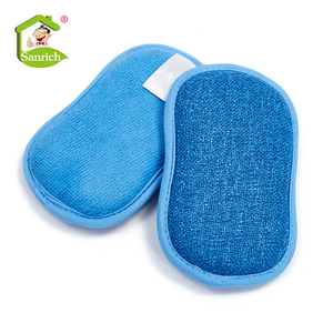 Éponge de cuisine biodégradable avec cordon, en microfibre et fibre de <span class=keywords><strong>bambou</strong></span>, tampon de nettoyage multifonctionnel <span class=keywords><strong>double</strong></span> <span class=keywords><strong>face</strong></span> - Product Image 5