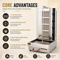 Machine à Kebab Verticale au Gaz, Grill Rotatif Commercial pour Doner, Shawarma, Gyro, Équipement de Rôtissage de Viande pour Restaurant, OEM ODM