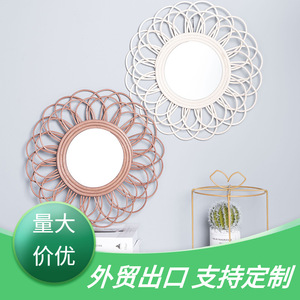Flower Shape <b>Wall</b> <b>Mirror</b> <b>Silver</b> <b>Mirror</b> Handmade Decorative <b>Mirror</b> For Living Room Entryway Dressing <b>Mirror</b> - Product Image 5
