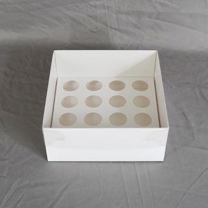 Picnic Party Chocolate <b>Cookie</b> Kraft Paper Dessert Treat <b>Boxes</b> Catering Packaging Platter 16ct Mini Cupcake Box With Window Lid - Product Image 1