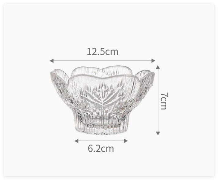 Tall petals bowl transparent