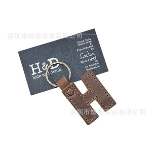 Porte-clés en cuir PU, anneaux porte-clés, pendentifs, ornements, lettrage personnalisé, motifs, logos, cadeaux promotionnels - Product Image 2