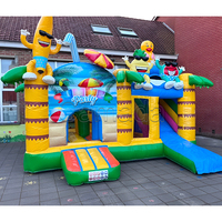 Château gonflable commercial à thème banane avec toboggan, pour intérieur et extérieur, pour parc d'attractions, pour enfants