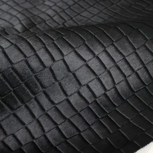 Manufacturer Original Black Cowhide Hair Real Cow Skin Embossing Leather