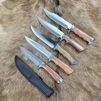 Couteaux de chasse à lame fixe Sharp Bowie couteaux russes forgés à la main avec protège-mains couteau tactique à manche en bois