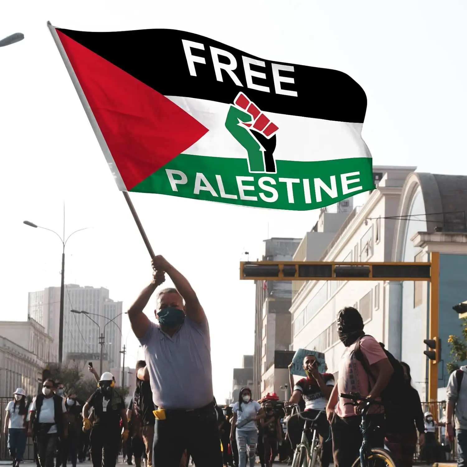 Bandiera palestina gratuita con Design personalizzato 3 * 5ft 90*150cm bandiera palestina per attività di eventi