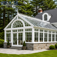 Verrière de style victorien en verre, design décoratif rétro, toit en verre trempé pour jardin de luxe, rétrocave de jardinage