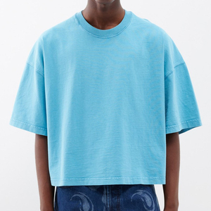 T-shirt en coton 240 g/m² vierge délavé à l'acide, coupe carrée et courte pour homme – Essentiels du fabricant de t-shirts lourds - Product Image 3