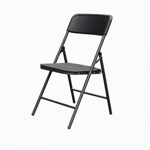 Otros muebles de exterior Silla plegable de plástico con aspecto de ratán - Silla de jardín portátil resistente a la intemperie - Product Image 1
