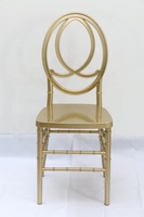 Chaises de mariage de luxe dorées en promotion avec dossier Phénix, chaises d'événement pour hôtels et salles de banquet