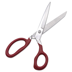 Ciseaux de tailleur en acier inoxydable 8 pouces, finition miroir rouge, tête droite, ciseaux de coupe domestiques - Product Image 1