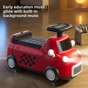 Wholesale Low-priced <strong>Kid's</strong> Four-wheeled Scooter Plastic Riding Toy Car 1-3 Years Old Boys and Girls Walker With Storage Trailer - Product Image 3