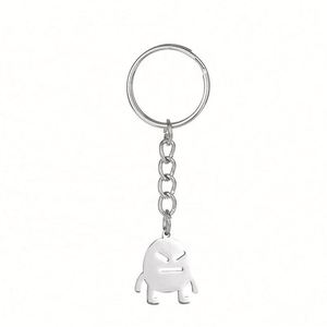 Llavero de Acero Inoxidable con Colgante Pequeño de Pareja de Monstruos Pequeños de Angry Cell, Personaje de Dibujos Animados Lindo, Venta al por Mayor - Product Image 4